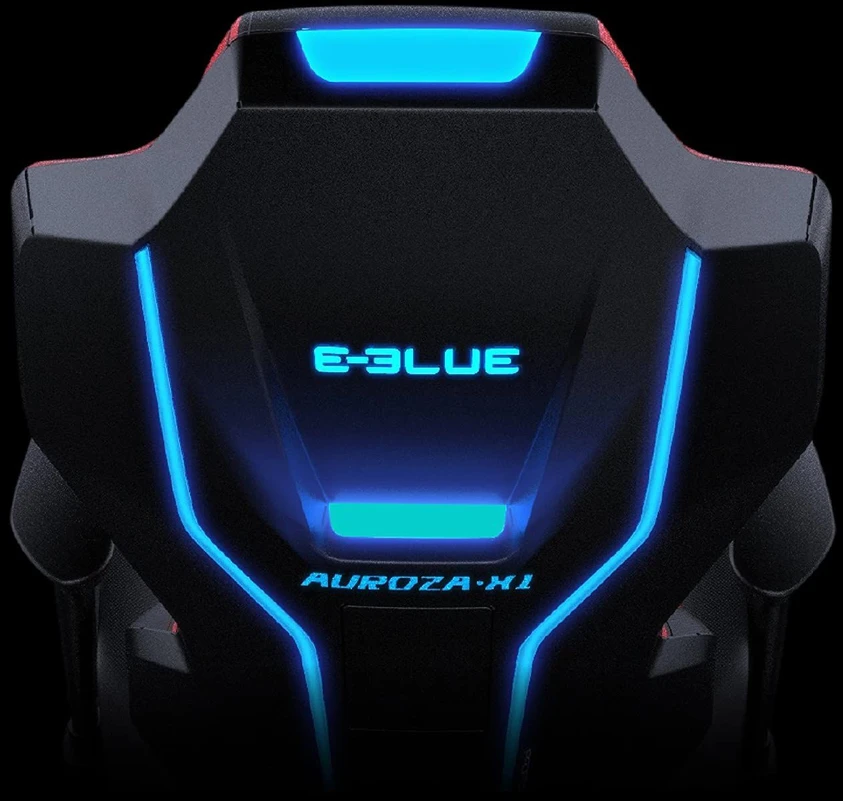 E-Blue E-Mėlyna E-Mėlyna Auroza X1 LED juodos ir raudonos spalvos fotelis + Polygon žaidimų rinkinys (EEC301P)