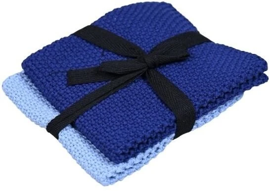 Rankšluostis E-cloth Det Gamle Apotek Knitted dish cloth, h25xw25cm, 100% cotton oeko-tex, 2/set, mėlynas/lightblue (24274025)