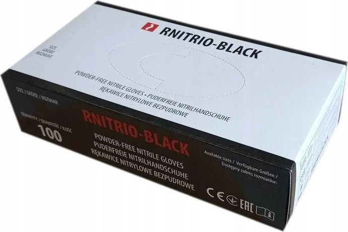 EasyCARE vienkartinės nitrilo pirštinės, be miltelių, nesterilios, juodos, XL dydis, 100vnt.