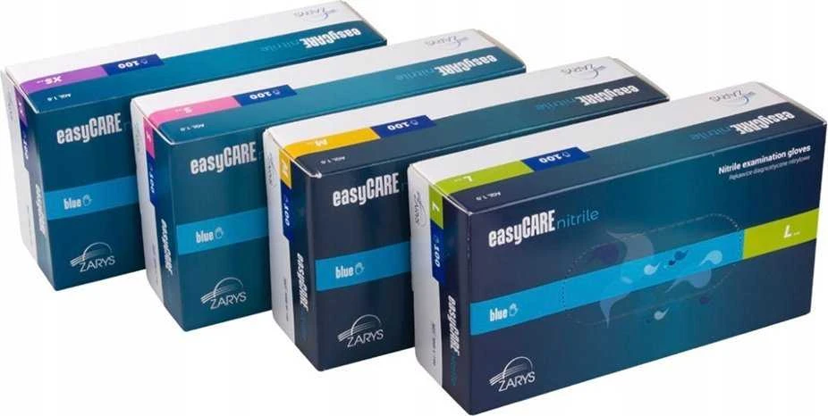 EasyCARE vienkartinės nitrilo pirštinės, be miltelių, nesterilios, mėlynos, XL dydis, 100vnt.