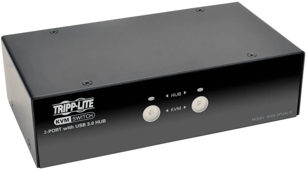 „Tripp Lite“ serijos Eaton Eaton 2 prievadų „DisplayPort KVM“ komutatorius su garsu, kabeliais ir USB 3.0 „SuperSpeed“ šakotuvu - KVM / garso / USB komutatorius - 2 x KVM / garso / USB - 1 lokalizatorius „Benutzer“ - Stalinis kompiuteris