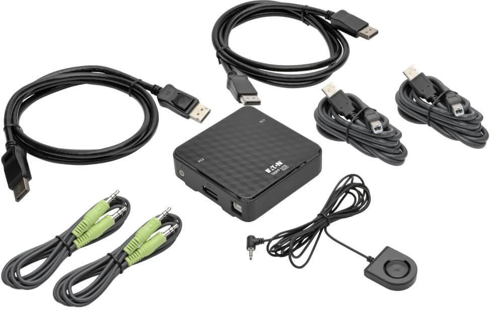 Eaton perjungiklis Eaton 2 prievadų DisplayPort KVM perjungiklis 4K 60 Hz su garso įrenginiu