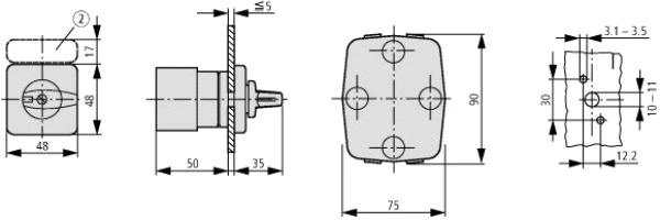 Eaton 20A kumštelio jungiklis T0-2-15432 / E 034110