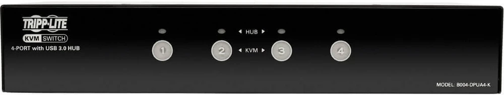 Eaton Tripp Lite series 4-Port DisplayPort KVM Switch w/Audio, Cables and USB 3.0 SuperSpeed Hub - KVM-/garso-/USB-jungiklis - 4 x KVM/garso/USB - 1 vietinis vartotojas - stalinis