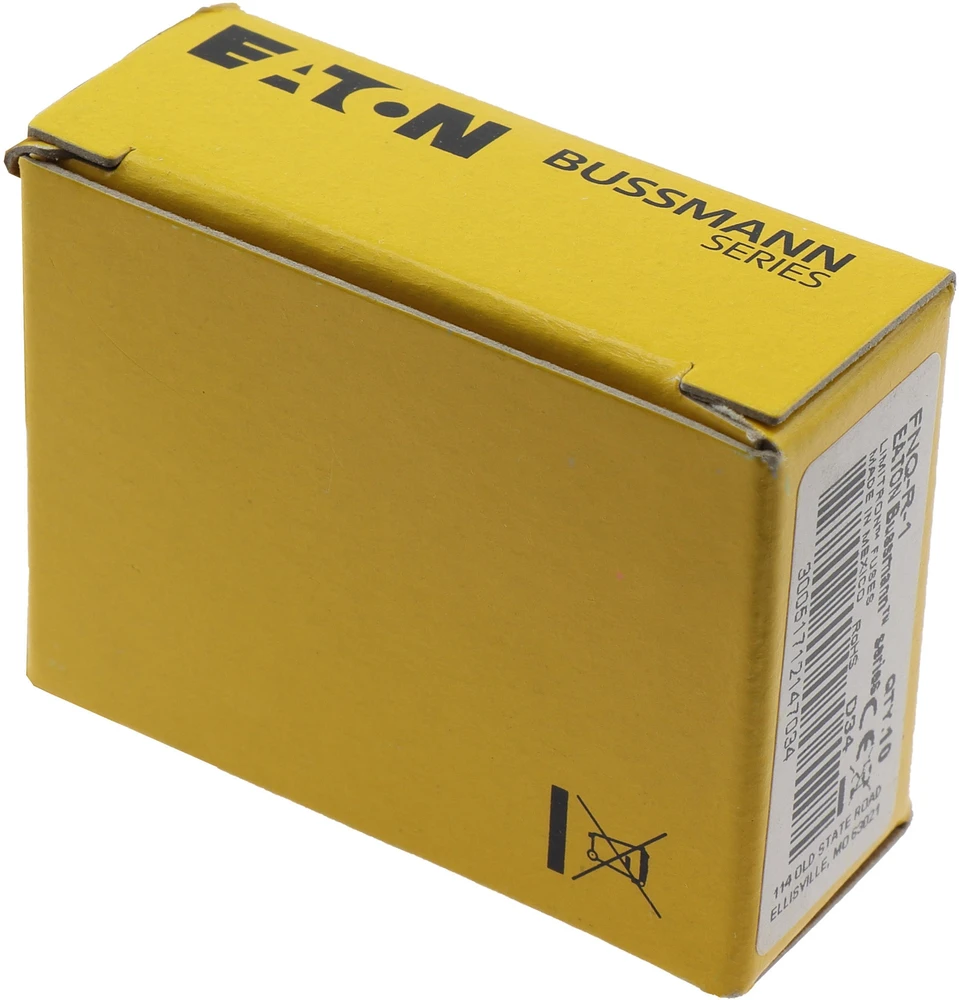 Eaton Saugiklio įdėklas cilindrinis 10x38mm 1A 600V AC, CC klasė, lėtai veikiantis FNQ-R-1