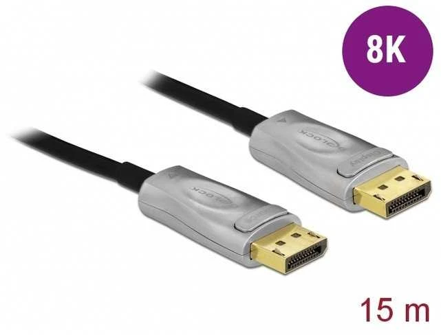 „Delock“ aktyvus optinis kabelis „DisplayPort 1.4 8K“ 15 m