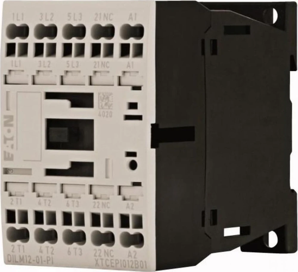 Eaton DILM maitinimo kontaktorius 3 polių 380V 400V 5,5kW 1R 24V DC spyruokliniai gnybtai 199248