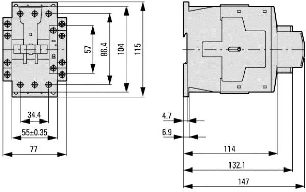Eaton DILM65 (230 V 50 Hz, 240 V 60 Hz) – maitinimo kontaktorius