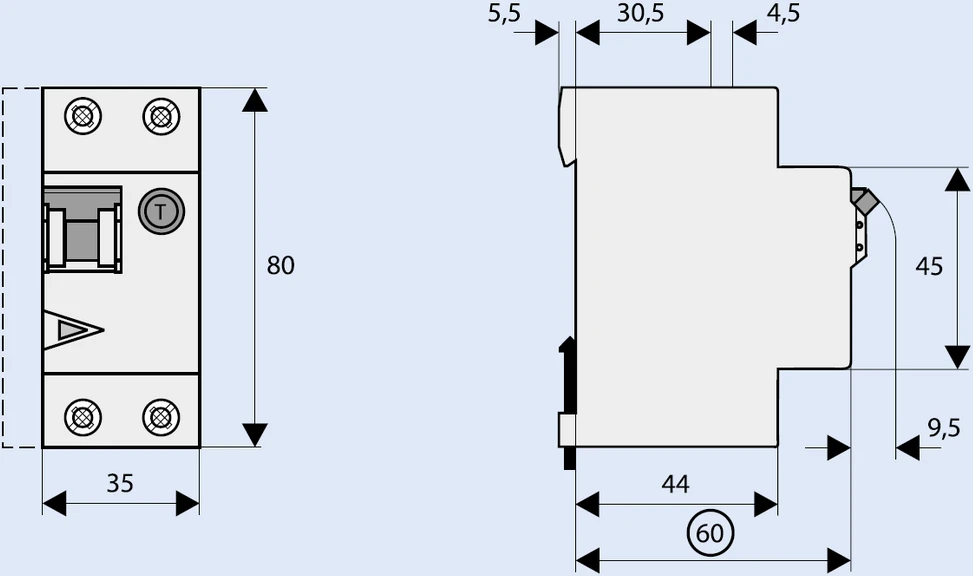 Eaton DKNM-10 / 1N / C / 003- diferencinis srovės perjungiklis 2P 10A C 0,03A A tipo - 236082