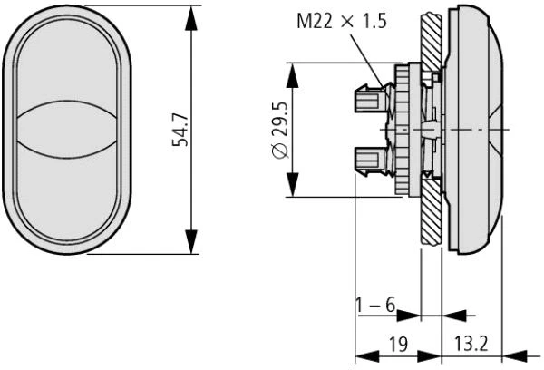 Eaton Dvigubas mygtukas M22-DDl-S / X7 / X7 - 216710