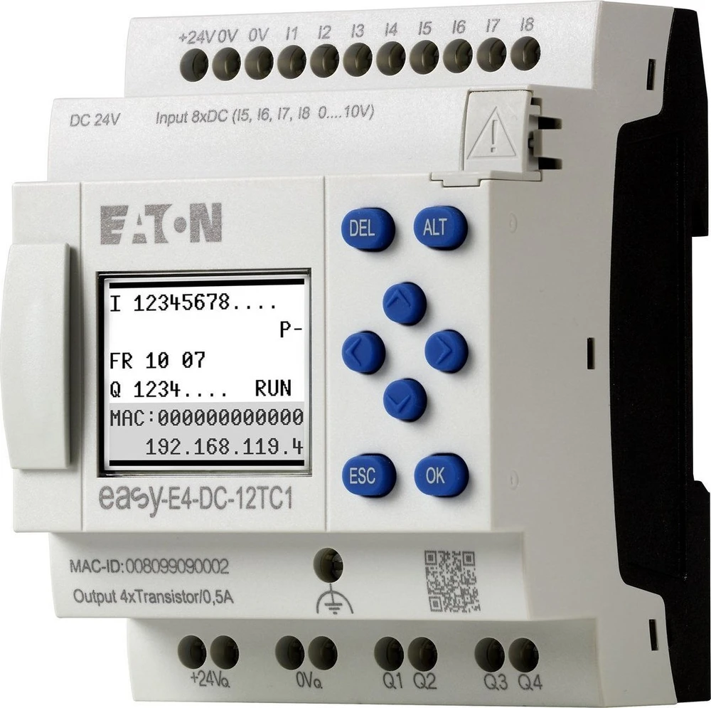 Eaton EASYE4,24VDC,8DI(4AI),4DO-T,Z WYŚW.