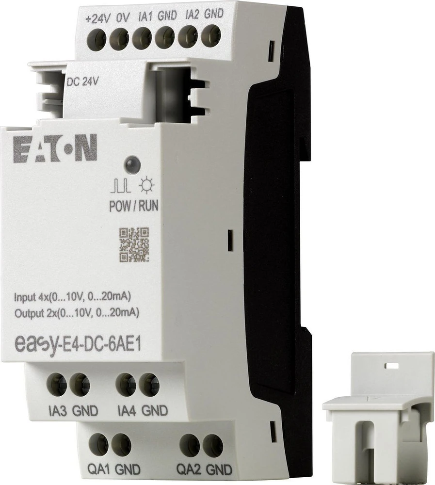 Eaton EASYE4, ROZ, 24 V nuolatinės srovės, 4AI, 2AO (0/4–20 mA/0–10 V)