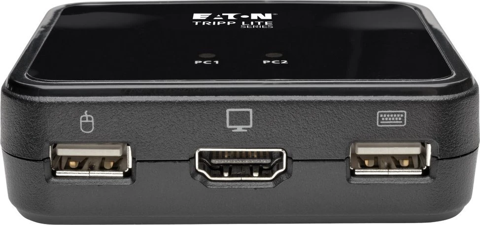 Eaton Eaton „Tripp Lite“ serijos 2 prievadų USB/HD kabelinis KVM komutatorius su garso/vaizdo, kabelių ir USB periferinių įrenginių bendrinimu - KVM/garso/USB komutatorius - 2 x KVM/garso/USB - 1 vietinis Benutzer - Stalinis