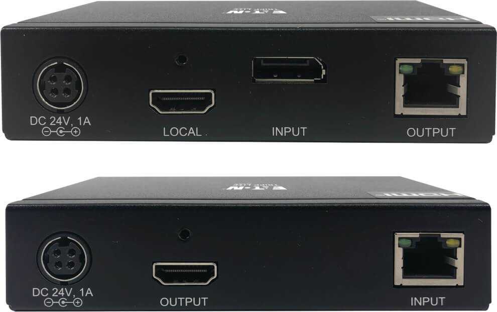 Šakotuvas Eaton Tripp Lite Series DisplayPort to HDMI over Cat6 Extender Kit with KVM Support, 4K 60Hz, 4:4:4, USB, PoC, HDCP 2.2, iki 230 ft., TAA - Rozszerzenie dla wideo/audio - HDMI, DisplayPort - przez CAT 6 - do 70 m - zgodny su TAA - fur P/N: B127A-01