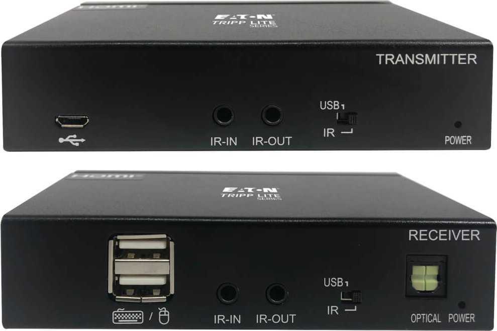 Šakotuvas Eaton Tripp Lite Series DisplayPort to HDMI over Cat6 Extender Kit with KVM Support, 4K 60Hz, 4:4:4, USB, PoC, HDCP 2.2, iki 230 ft., TAA - Rozszerzenie dla wideo/audio - HDMI, DisplayPort - przez CAT 6 - do 70 m - zgodny su TAA - fur P/N: B127A-01