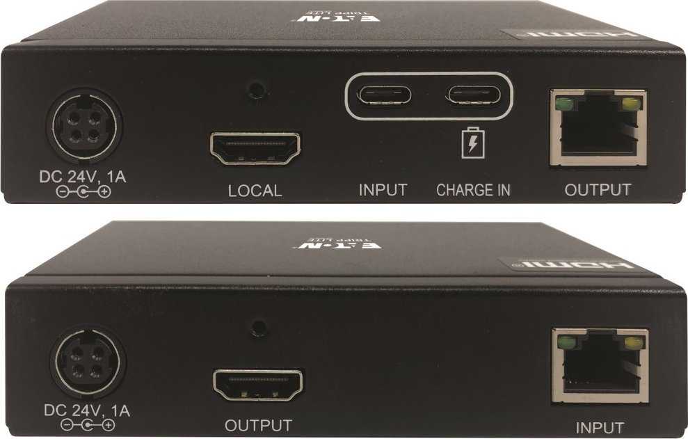 Šakotuvas Eaton Tripp Lite Series USB C to HDMI over Cat6 Extender Kit with KVM Support, 4K 60Hz, 4:4:4, Transmitter/Receiver, USB, PoC, HDCP 2.2, iki 230 ft., TAA - Rozszerzenie dla wideo/audio - HDMI, USB-C - przez CAT 6 - do 70 m - zgodny su TAA - dla P/