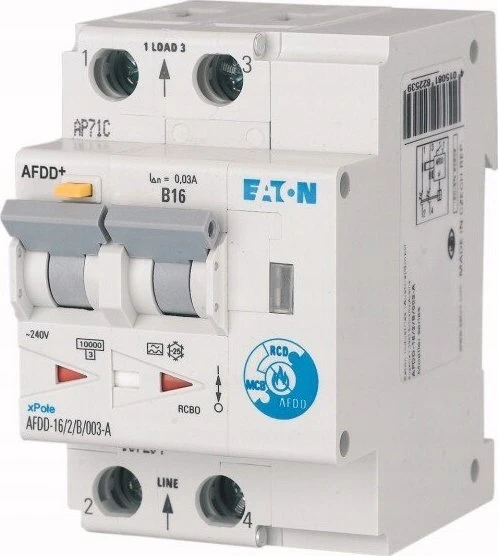 Eaton Gaisro kibirkšties detektorius 2P B 10A 0.03A tipas A AFDD-10/2/B/003-A 187168