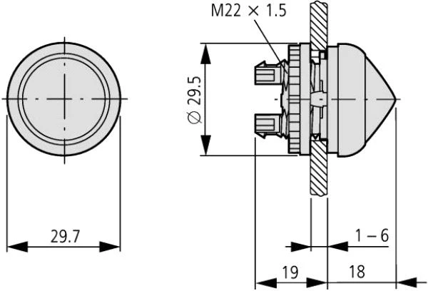 Eaton Galinis žibintas M22-L-Y geltona - 216774