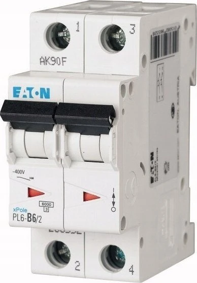 „Eaton“ grandinės pertraukiklis 2P D 6A 6 kA AC PL6-D6/2 286576