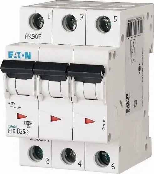 „Eaton“ grandinės pertraukiklis 3P B 32A 6kA AC PL6-B32/3 286592