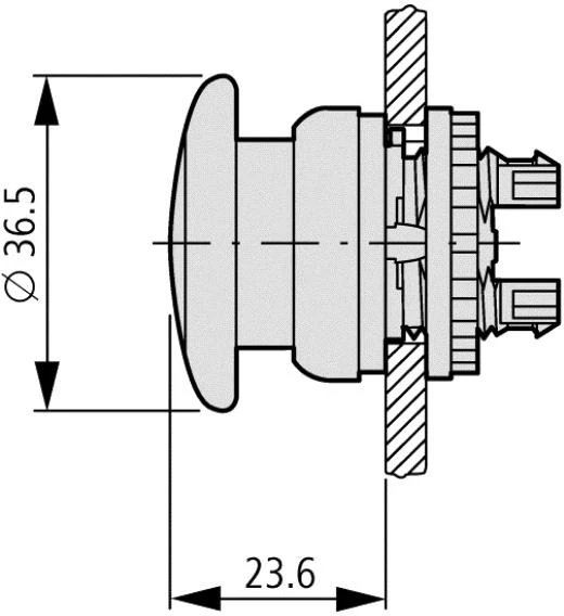 Eaton Mushroom mygtukas M22-DP-R raudonas - 216714
