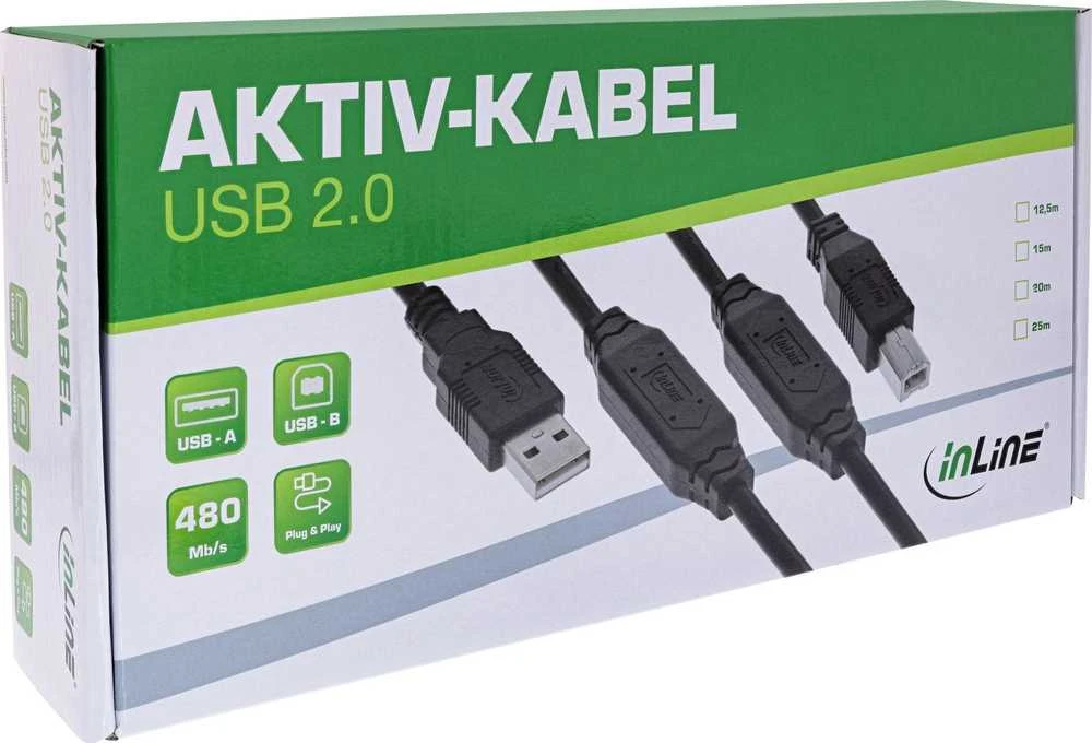 USB kabelis Eaton USB-A - USB-B 25 m, juodas