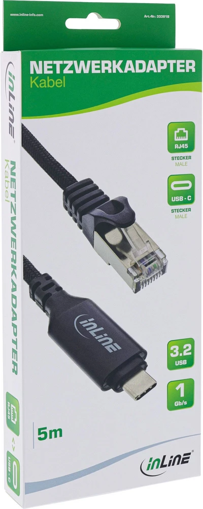 Eaton InLine® USB 3.2 tinklo adapterio kabelis, gigabito, USB-C į RJ45 kištuką, 5 m