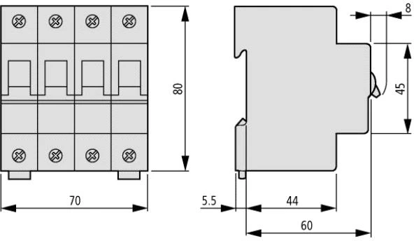 Eaton grandinės pertraukiklis 15KA FAZ-C16 4 moduliai - 279061