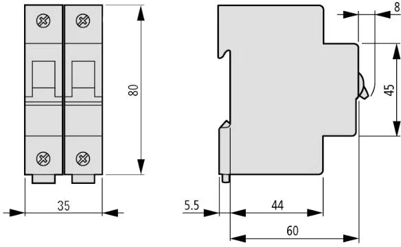 Eaton Grandinės pertraukiklis FAZ-C10 2 moduliai - 278756