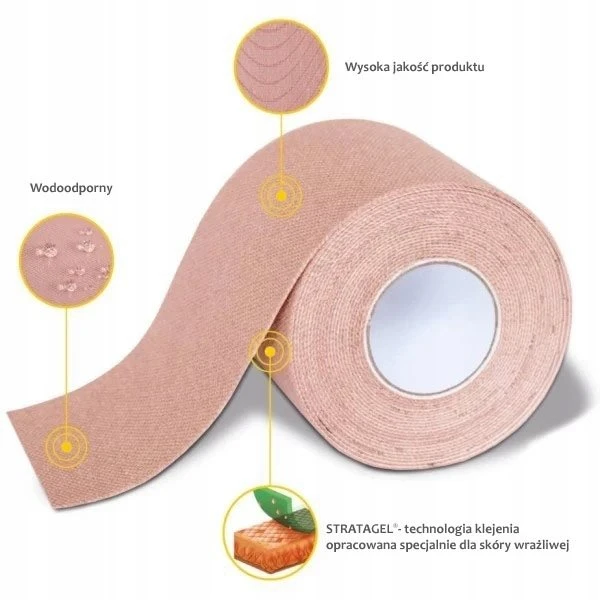 Eaton K-ACTIVE Gentle kinezioloģiskais teips jutīgai ādai 5cm x 5m