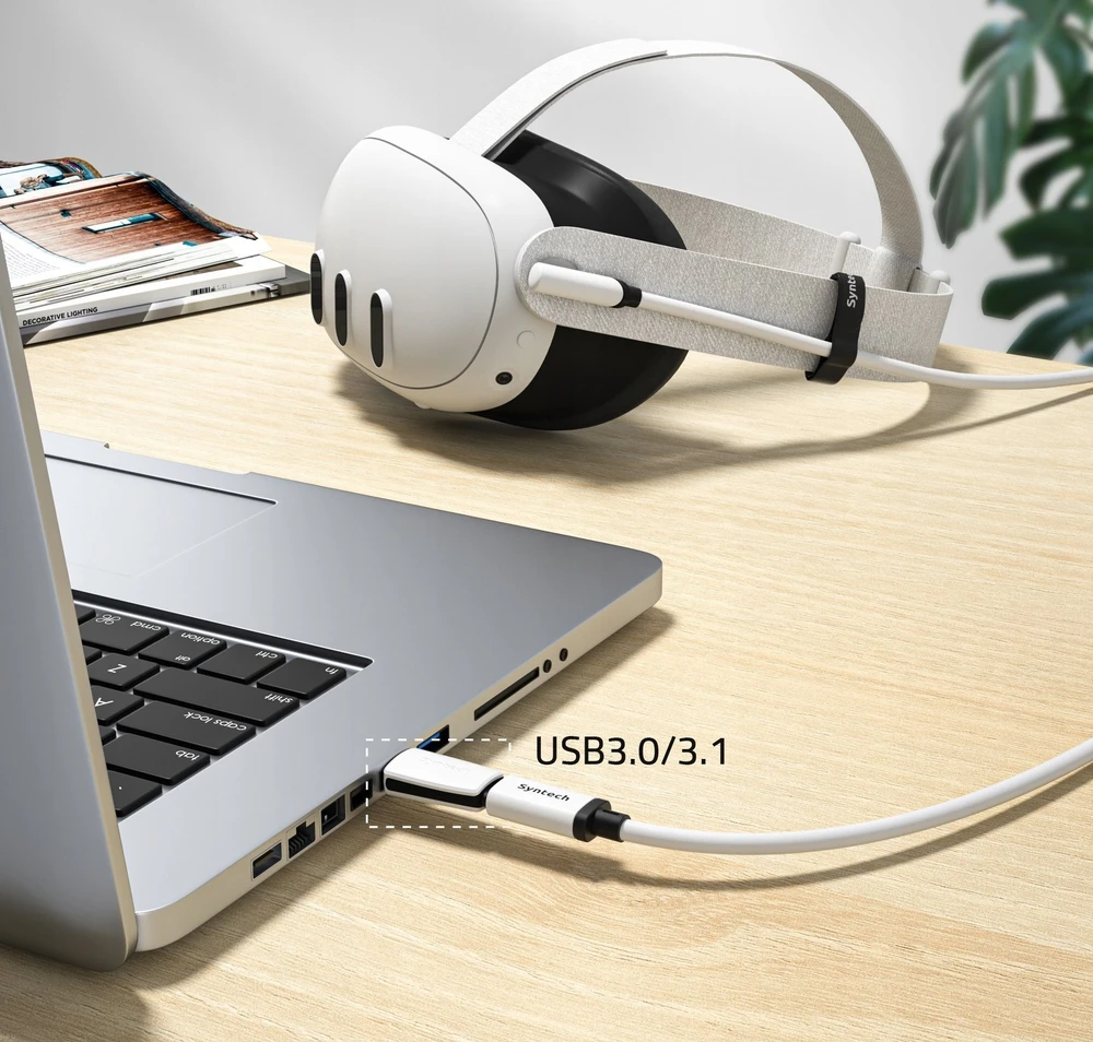 Syntech Kabelis 2 in 1 USB-C USB-A duomenų perdavimui 5m 5Gbps Meta Quest 3 2 Pro Pico4 / C100