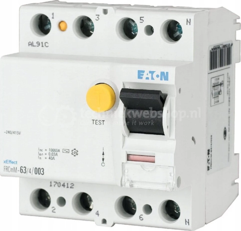Eaton 170295 RCCB 4P 40A 0.03A Type G/A 10kA FRCMM-40/4/003-G/A 170295