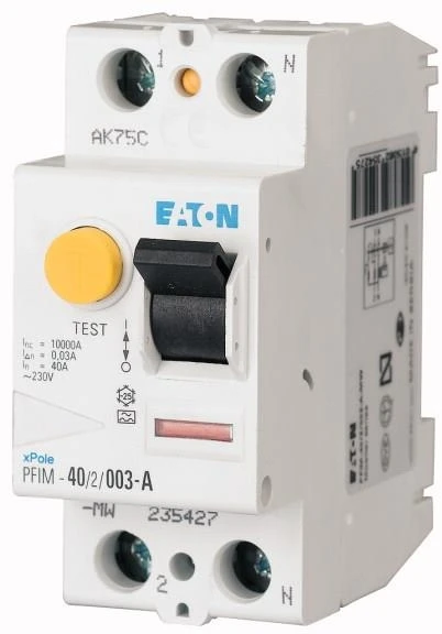 Eaton 235390 Liekamosios srovės jungiklis 2P 25A 0,03A tipo AC PFIM-25/2/003 235390
