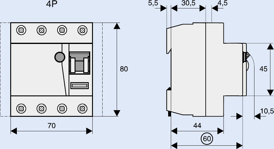 Eaton Liekamosios srovės grandinės pertraukiklis FRCmM-25/4/003 4P 25A 0.03A tipas AC - 170410