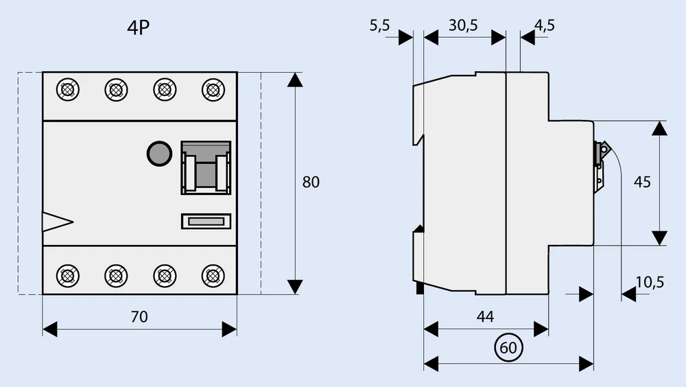 Eaton Liekamosios srovės grandinės pertraukiklis PFIM-100/4/01 4P 100A 0.1A tipas AC - 102824