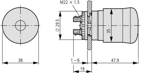 Eaton M22-PVL mygtukų pavara