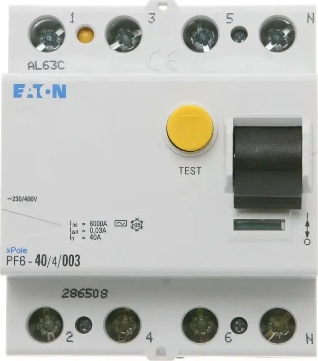 EATON xPole srovės nuotėkio relė 4P 40A 30mA FP6-40/4/003