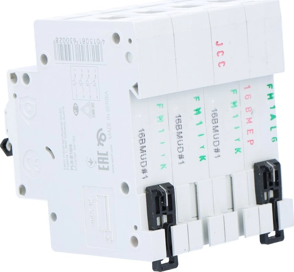 Eaton miniatiūrinis grandinės pertraukiklis 4P B 16A 6kA AC PL6-B16 / 4 166494
