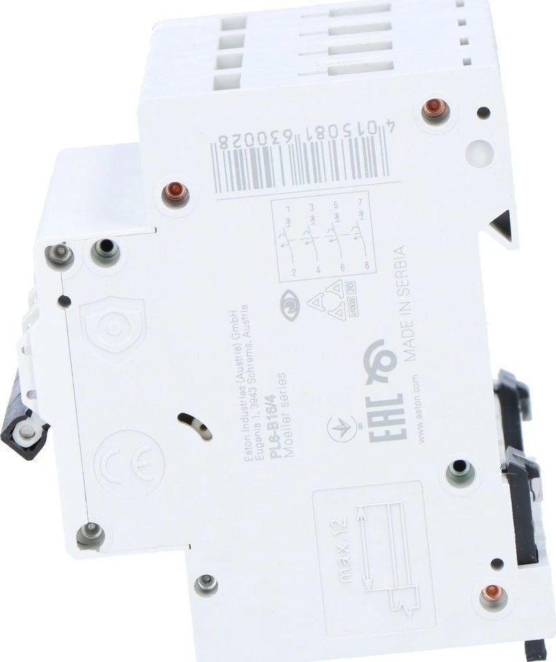 Eaton miniatiūrinis grandinės pertraukiklis 4P B 16A 6kA AC PL6-B16 / 4 166494