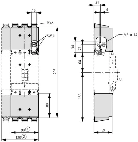 Eaton terminalo dangtelis NZM1-XKSA - 260021