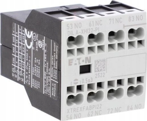 „Eaton“ pagalbinio kontaktinio modulio 4 polių 16A 2Z+2R tvirtinimas priekyje „Push-In“ spyruokliniai gnybtai 199319