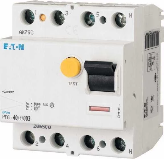 Eaton 286515 Diferencinis automatinis jungiklis 4P 63A 0.5A, tipas AC PF6-63/4/05 286515