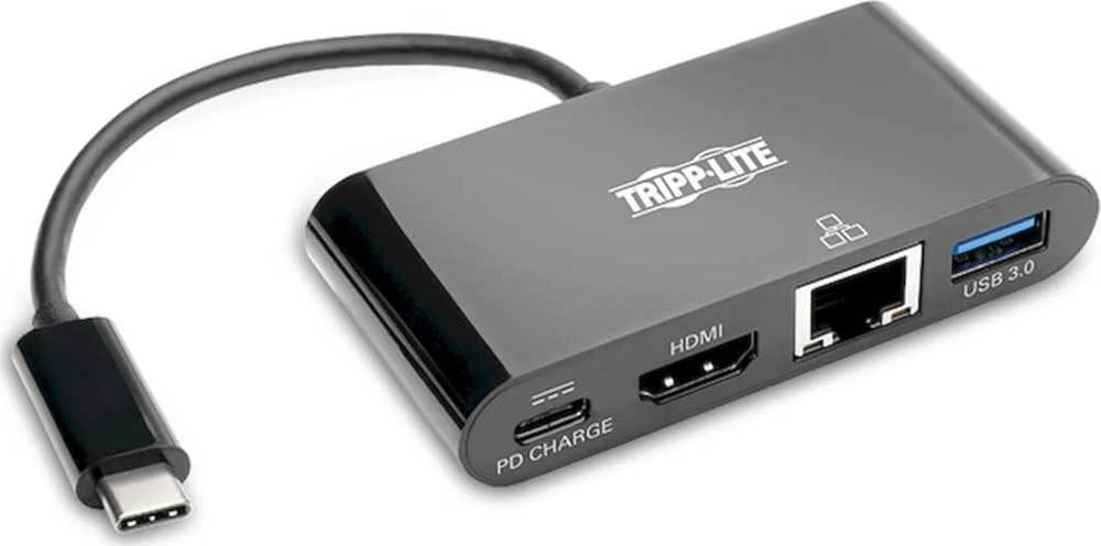 Eaton USB-C 4K HDMI kelių prievadų adapteris, USB-A prievadas, GbE, 60 W PD įkrovimas, HDCP U444-06N-H4GUBC juodas