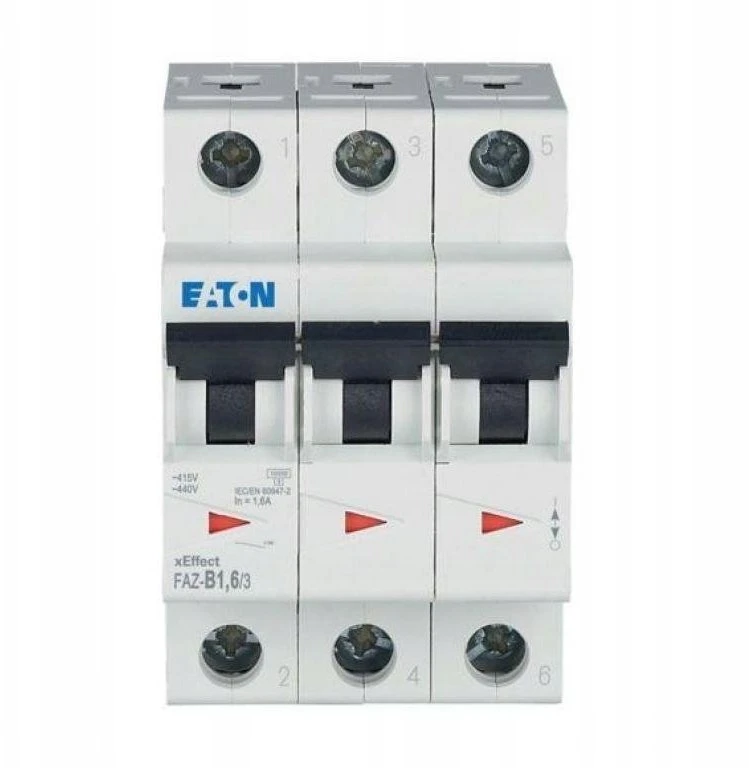 Eaton 278834 Grandinės pertraukiklis 3P B 1.6A 15kA AC FAZ-B1.6/3 278834