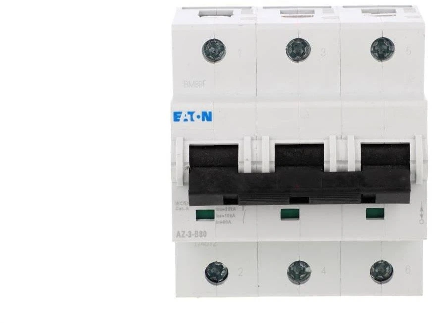 Eaton 174512 Viršutinės srovės jungiklis 3P B 80A 25kA AC AZ-3-B80 174512