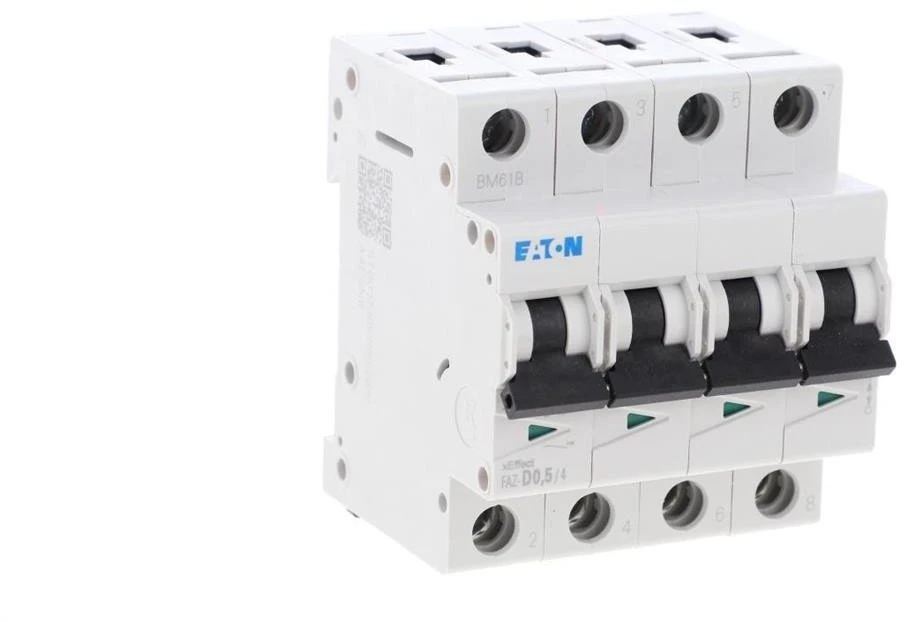 Eaton 279068 Grandinės pertraukiklis 4P D 0.5A 15kA AC FAZ-D0.5/4 279068