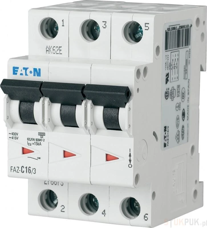 Eaton FAZ-C0.5/3 OFF NMP. 3 polių, IN=0,5A
