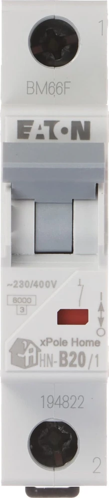 VAROMASIS JUNGIKLIS HN-B20/1 VIENFAZIS 20 A B TIPAS EATON