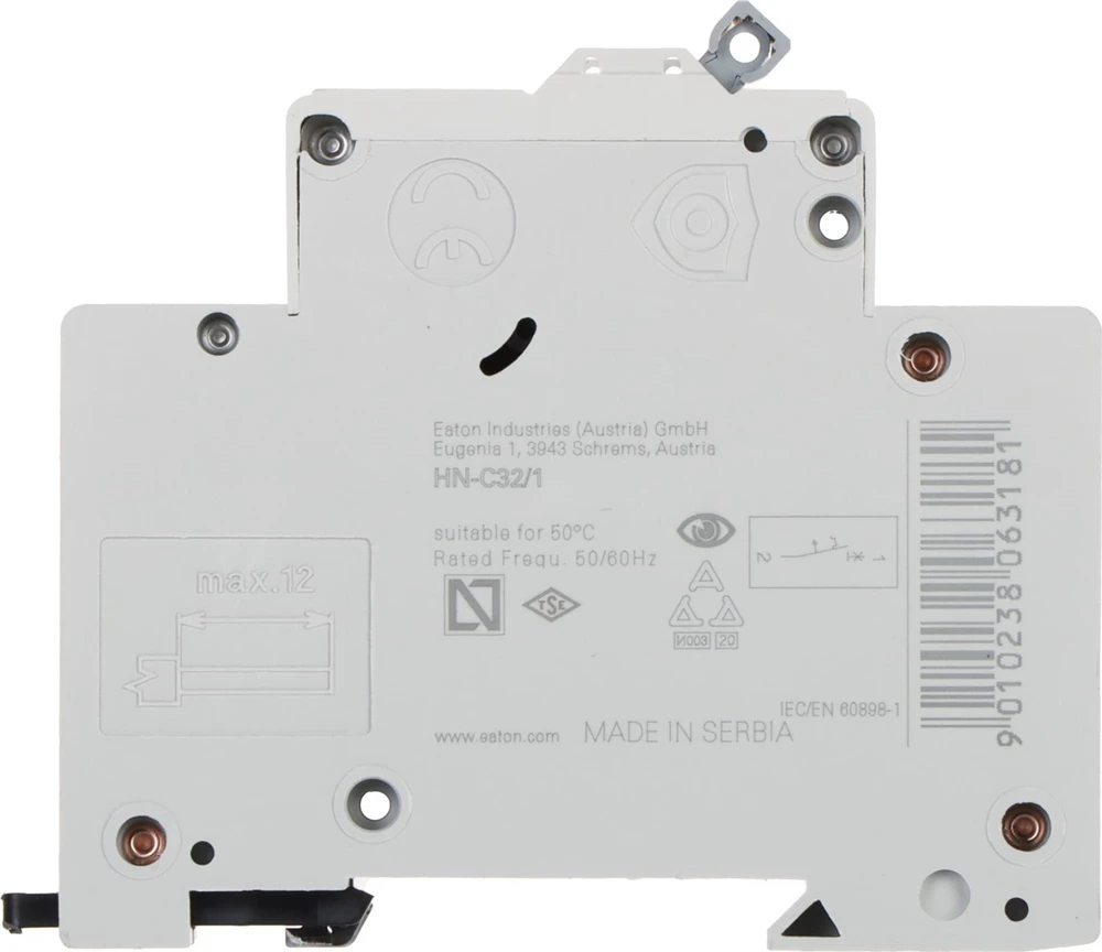 VAROMASIS JUNGIKLIS HN-C32/1 VIENFAZIS 32 A C TIPAS EATON