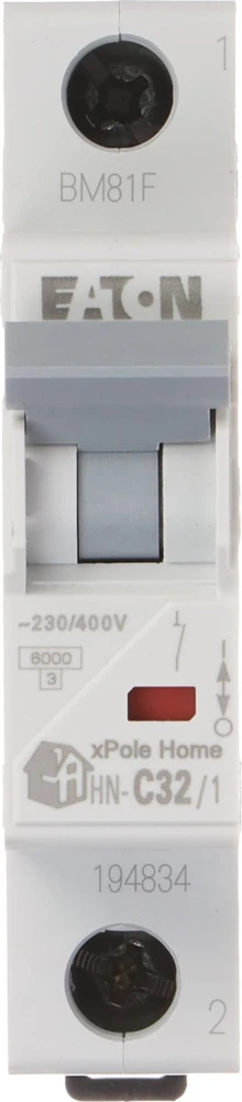 VAROMASIS JUNGIKLIS HN-C32/1 VIENFAZIS 32 A C TIPAS EATON
